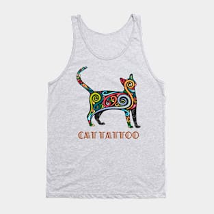 cat tattoo Tank Top